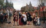 Felix de Vigne A Baptism in Flanders in the 18th Century oil painting picture wholesale